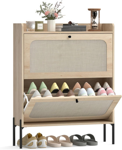 Oak narrow shoe cabinet - narrow, cabinet,