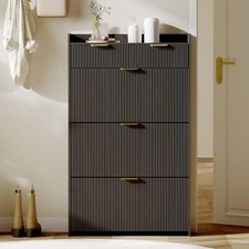 Modern Fluted Shoe Cabinet