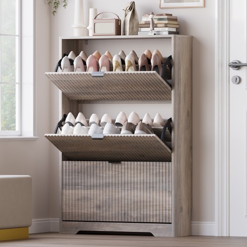 Fluted shoe cabinet - fluted,