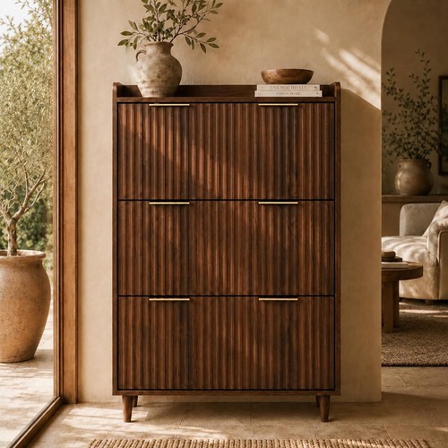 Freestanding wooden fluted - wooden,