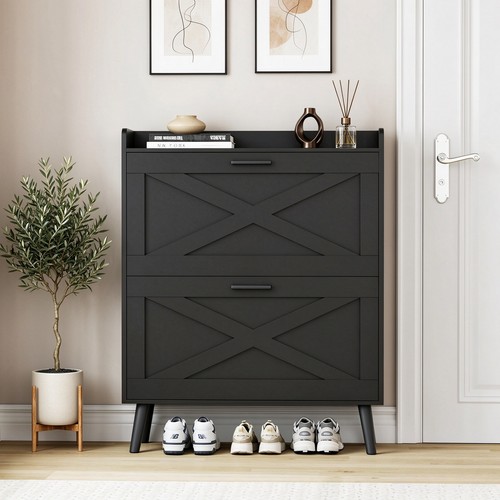 Farmhouse shoe storage narrow - farmhouse,