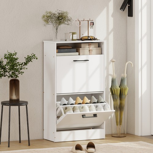 Shoe cabinet with flip - with,