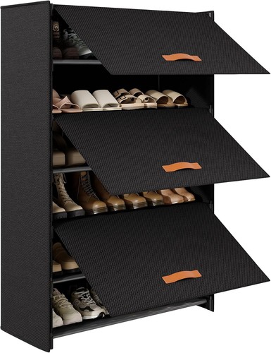 Black tier shoe cabinet - shoe, with