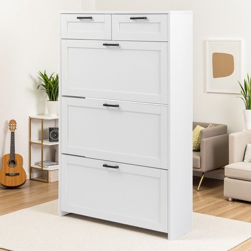 Flip down shoe cabinet - cabinet, with