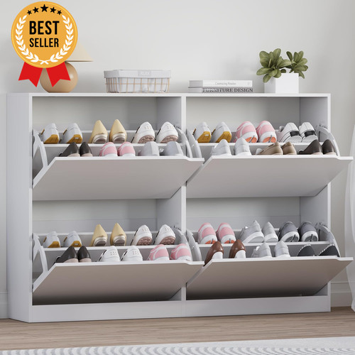 Slim shoe cabinet with - 4, flip