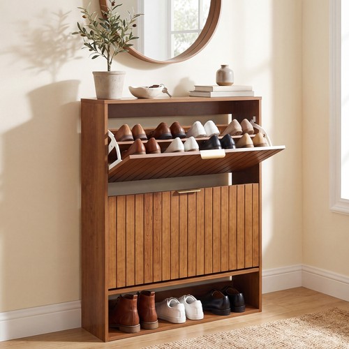Shoe cabinet with - 2, flip