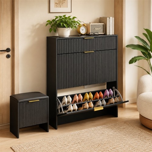 Shoe cabinet modern black - cabinet,