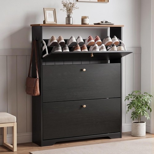 Shoe cabinet flip drawers - shoe,