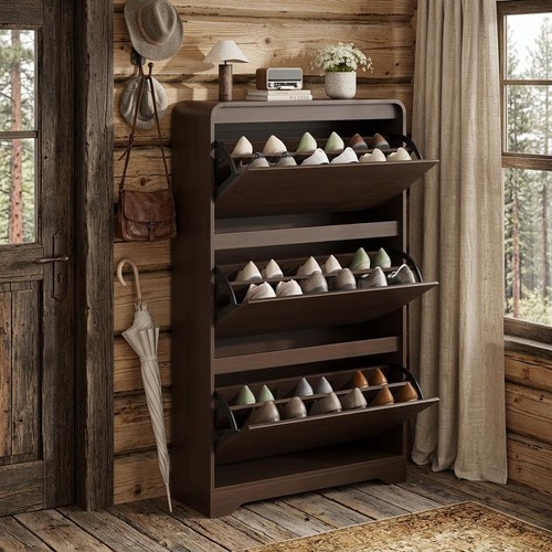 Antique slim shoe cabinet - slim,