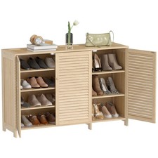 HOMCOM Bamboo Shoe Cabinet