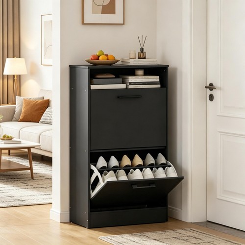 Shoe storage cabinet with two - storage,