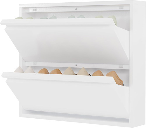 Sleek slim metal shoe cabinet - sleek,