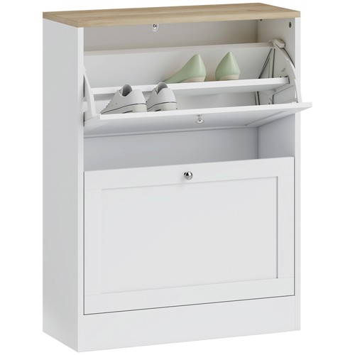 Slim shoe cabinet with flip - shoe,