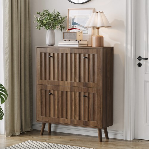Walnut shoe cabinet with - cabinet,