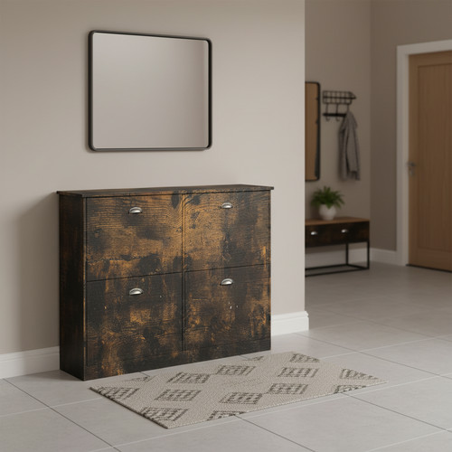 Slim wooden shoe cabinet - , 4